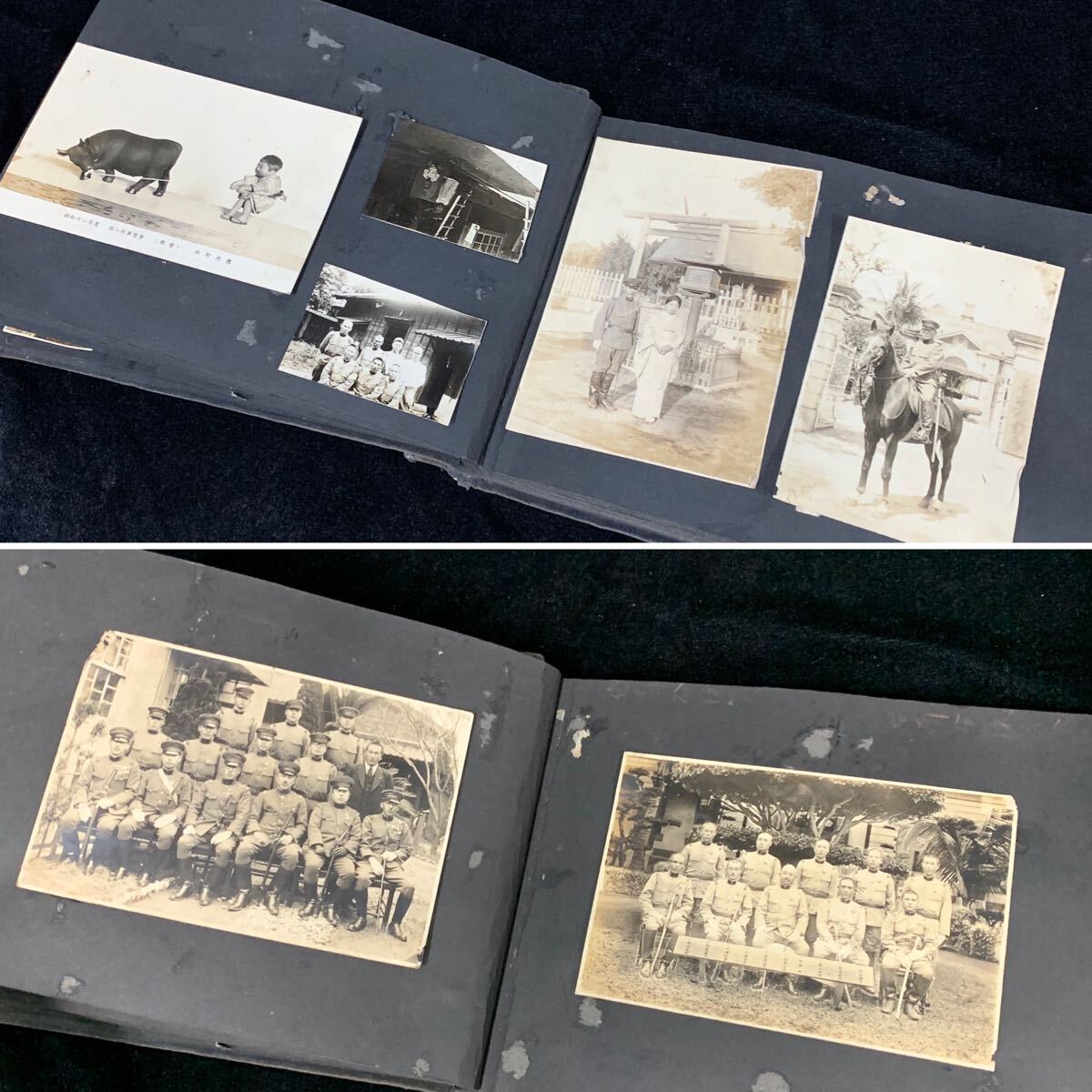 古い写真アルバムとその他グッズ/旧日本軍 Yahoo!オークション - 当時物 旧日本軍 アルバム 2冊 兵隊 家族