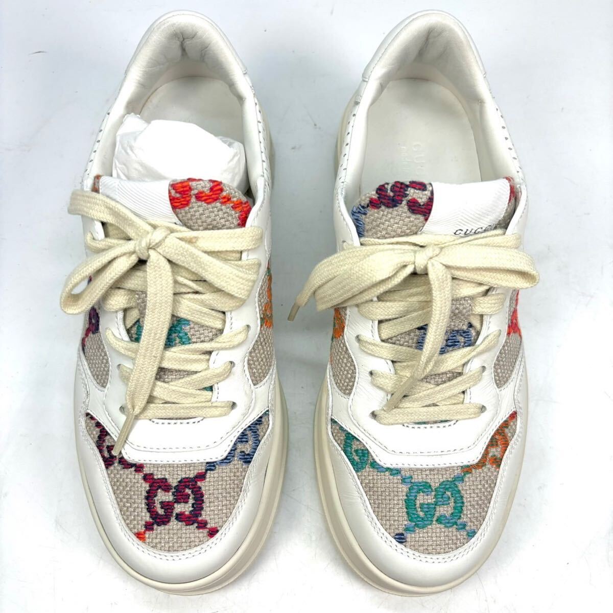 GUCCI グッチ スニーカー GG柄 38 25cm ホワイト マルチカラー GUCCI グッチ スニーカー GG柄 38 25cm ホワイト マルチカラー