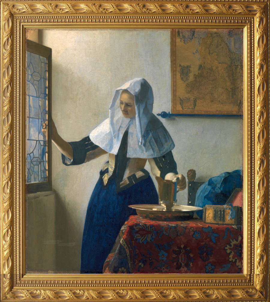 ヨハネス・フェルメール『水差しを持つ女』 1662年 33×29　 複製画◆モネ ミレー 絵画 美術 印象派 ルノワール ドガ 油彩画