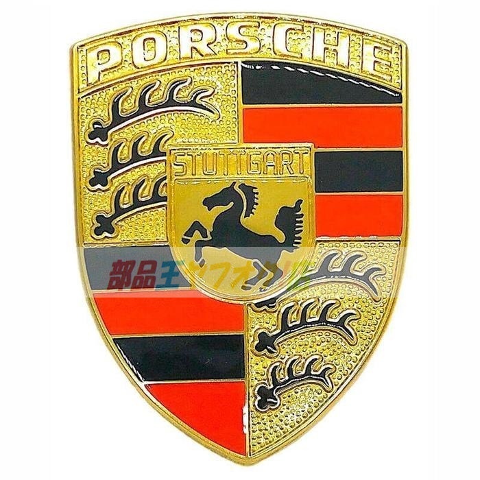  original Porsche 1 piece Porsche hood k rest emblem ( orange / black ) 911 912