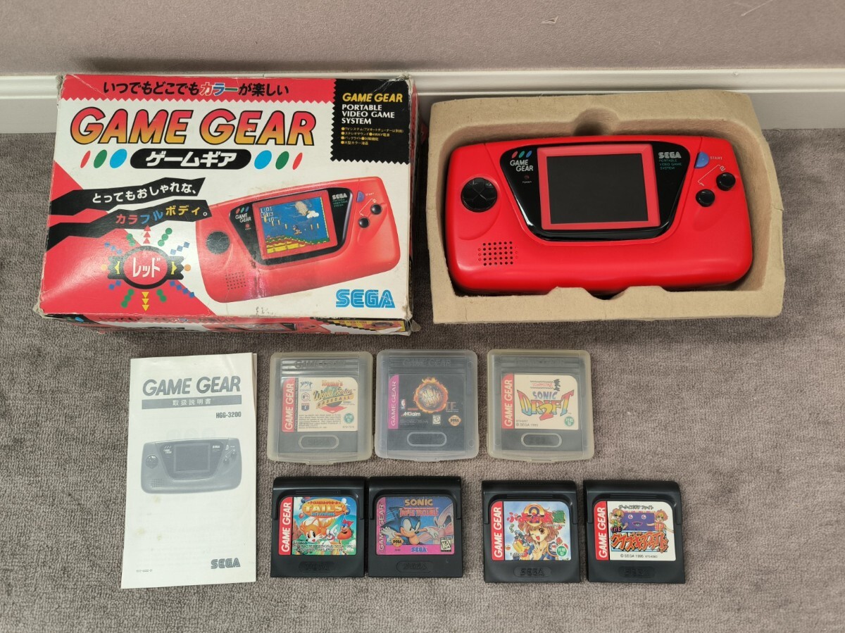 【ジャンク】 ゲームギア 本体 ソフト7本 SEGA セガ HGG-3210　携帯ゲーム