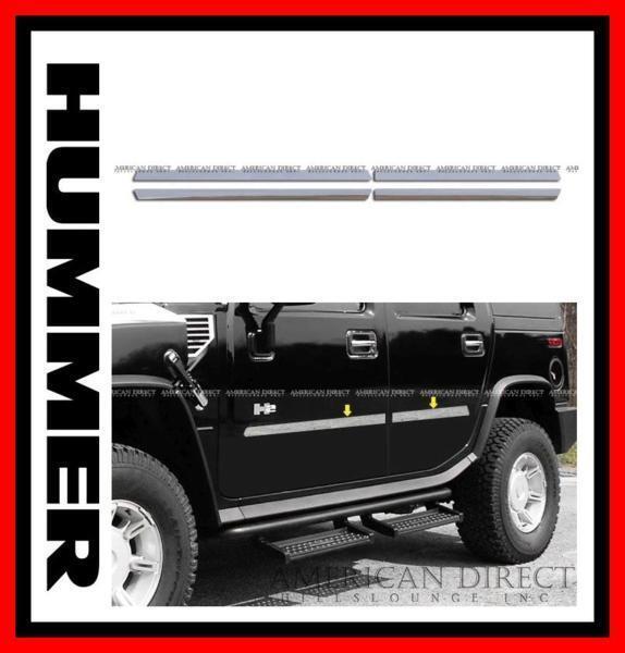 [ немедленная уплата / американский производства /4 шт. комплект ] Hummer H2 нержавеющая сталь зеркальный хром дверей отделка вставка боковой молдинг H2 передний задний решётка зеркало USA
