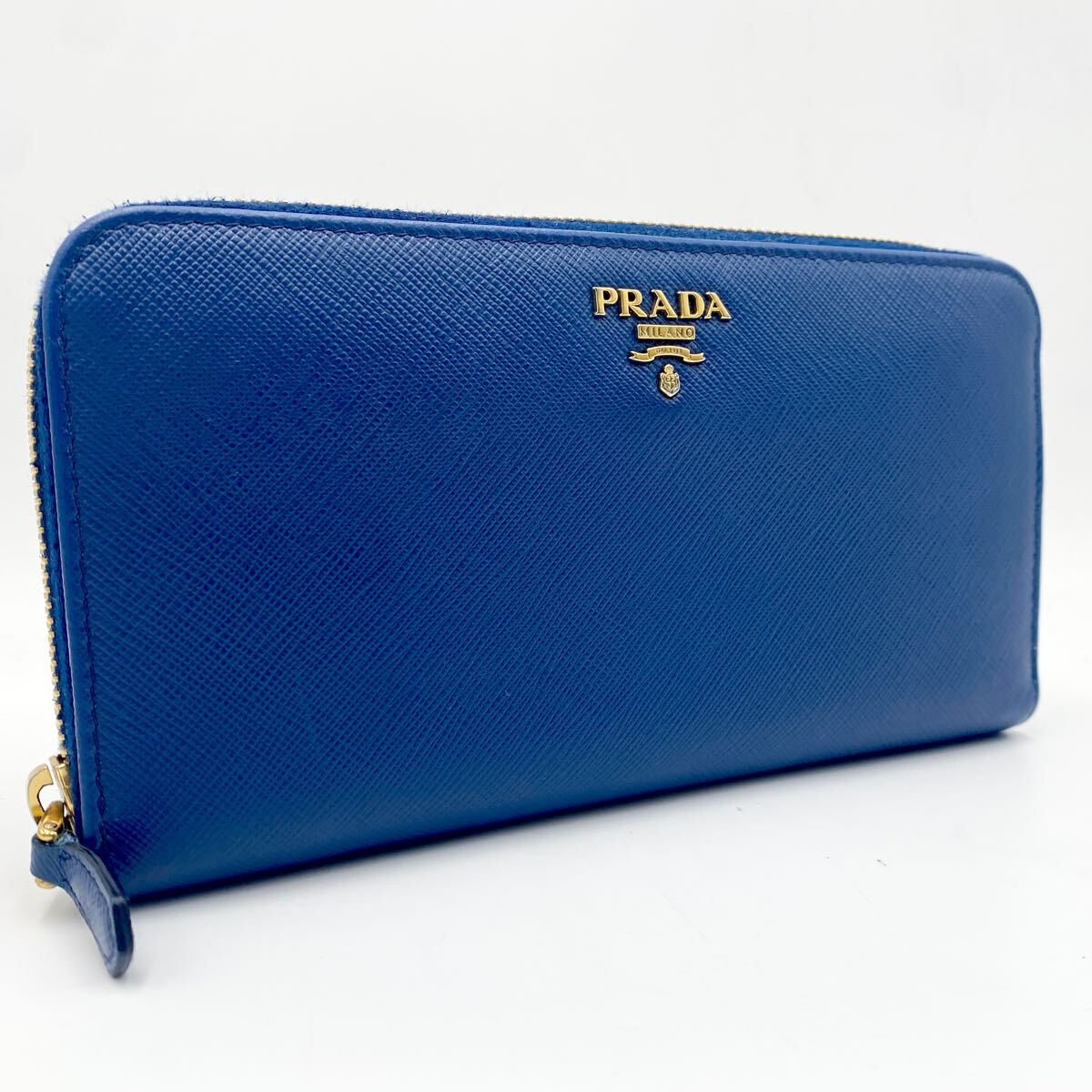 極美品】PRADA プラダ 長財布 ラウンドファスナー サフィアーノレザー 