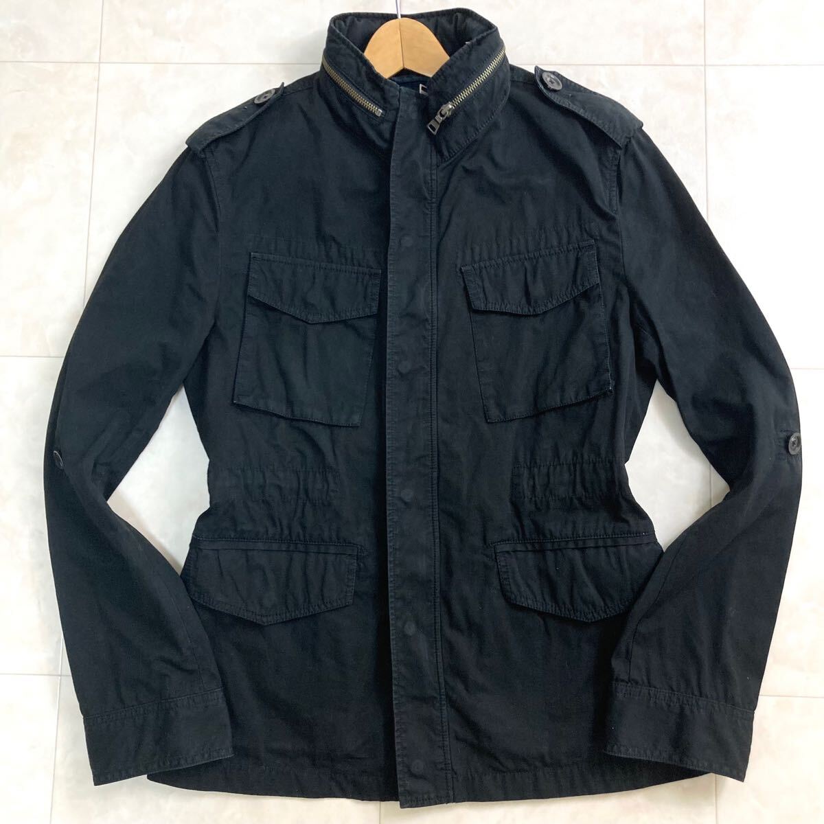 BURBERRY BLACK LABEL ミリタリージャケット 美品/Lサイズ○BURBERRY BLACK LABEL バーバリーブラック