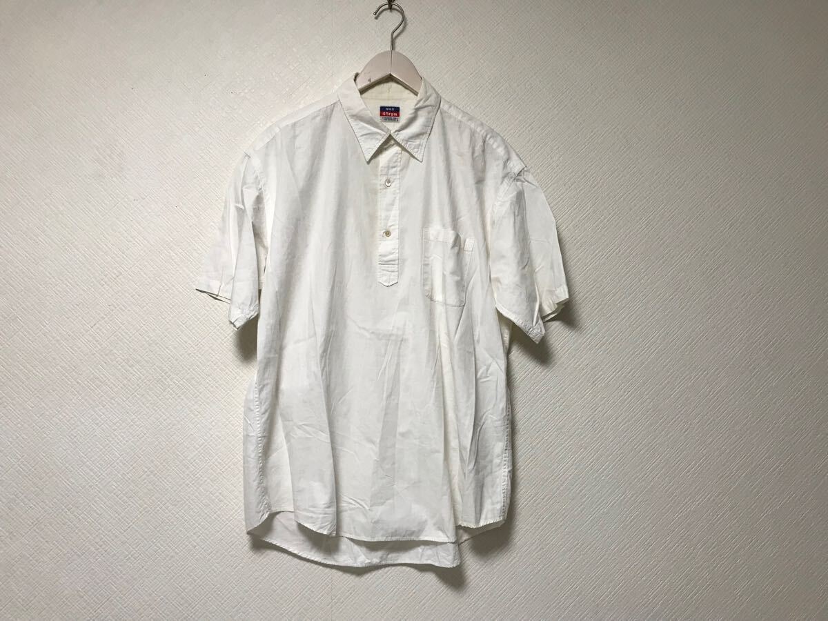 本物フォーティファイブアールピーエム45rpmコットンプルオーバーデカビッグ半袖シャツメンズサーフアメカジ白ホワイト5日本製2XL