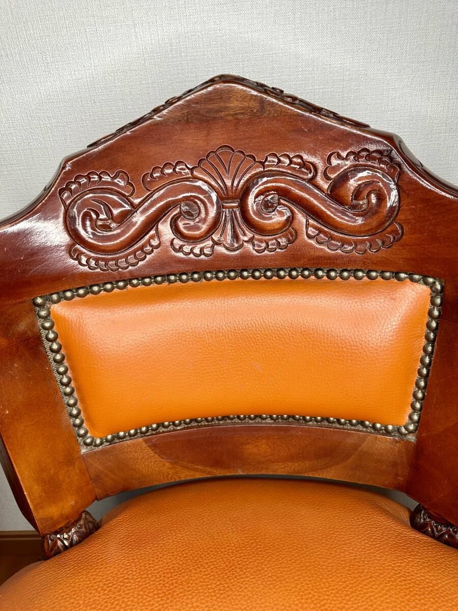 イタリア製 レザー アームチェア① 300-6205_04s.jpg