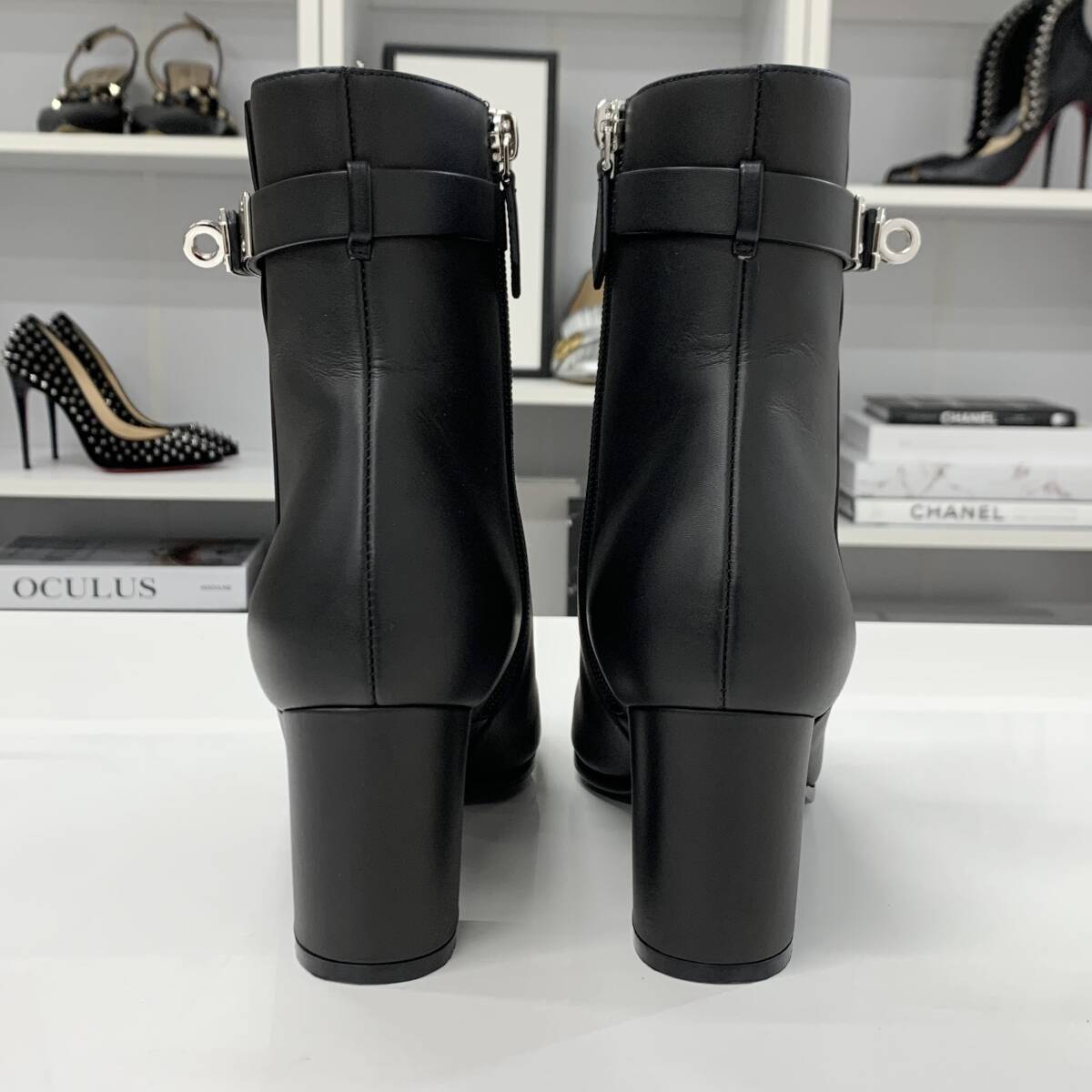 37 ブーツ HERMES サンジェルマン ショートブーツ 7cmヒール 37 ブーツ HERMES サンジェルマン ショートブーツ 7cmヒール