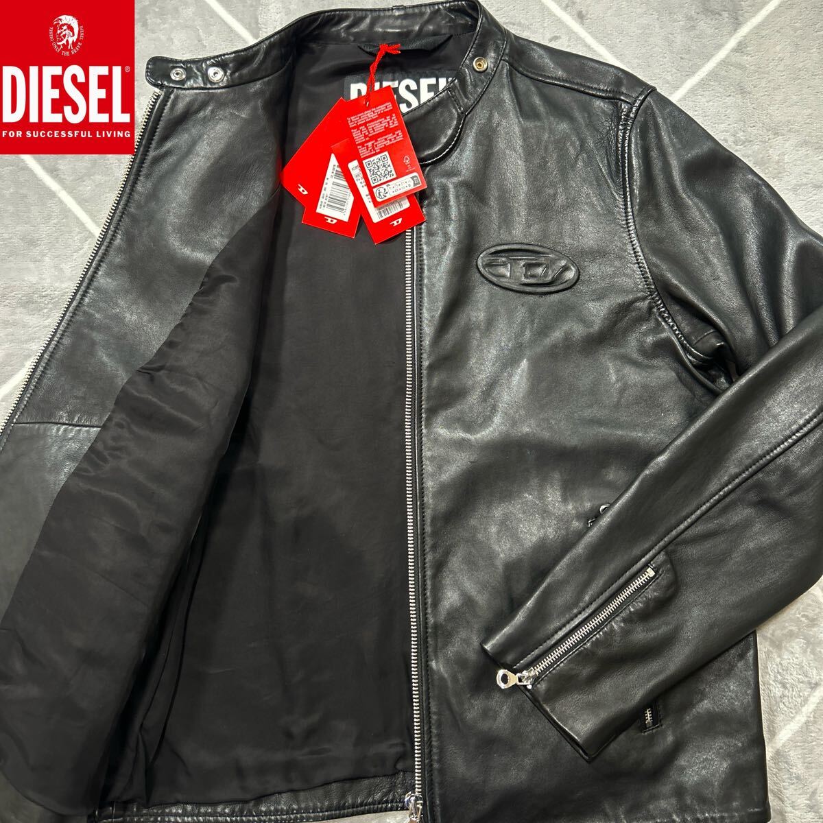 タグ付きXL】未使用級極美品DIESEL ディーゼルレザージャケット タグ付きXL】未使用級極美品DIESEL ディーゼルレザージャケット