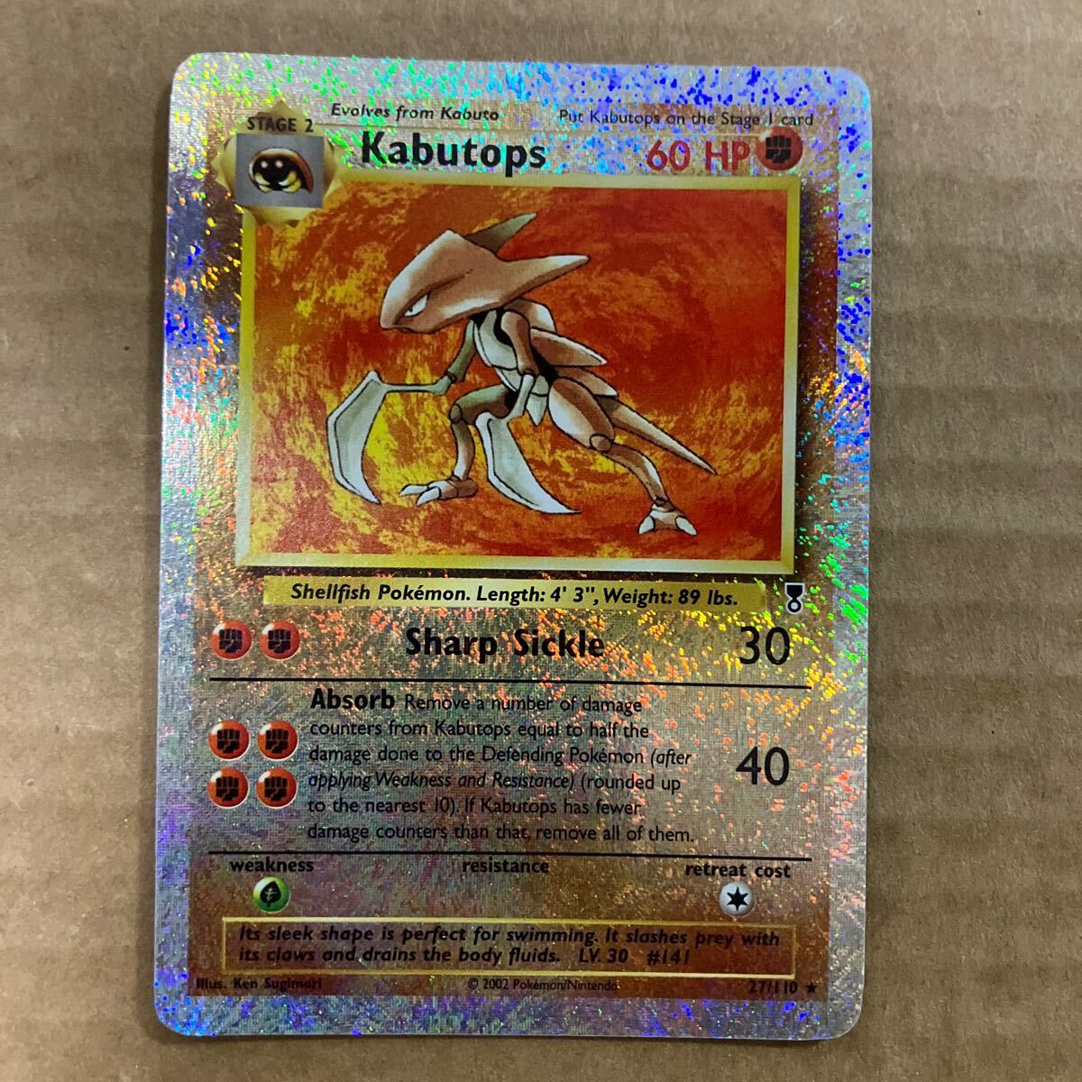 ポケモンカード 英語版 カブトプス リバースホロ 27/110 Legendary collection