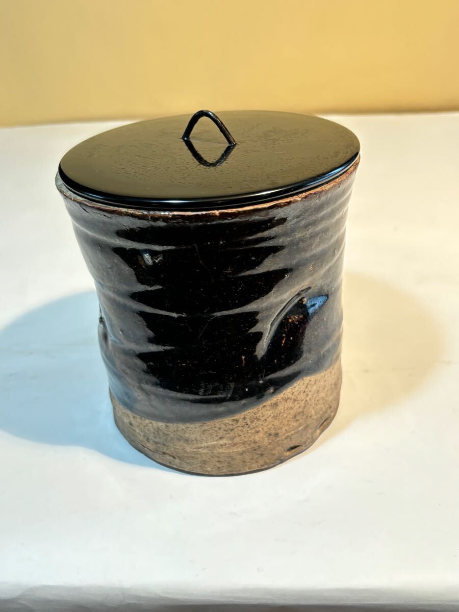 910 唐津焼　水指　水器　茶道具　 一重口水指　美品 とも箱_画像1