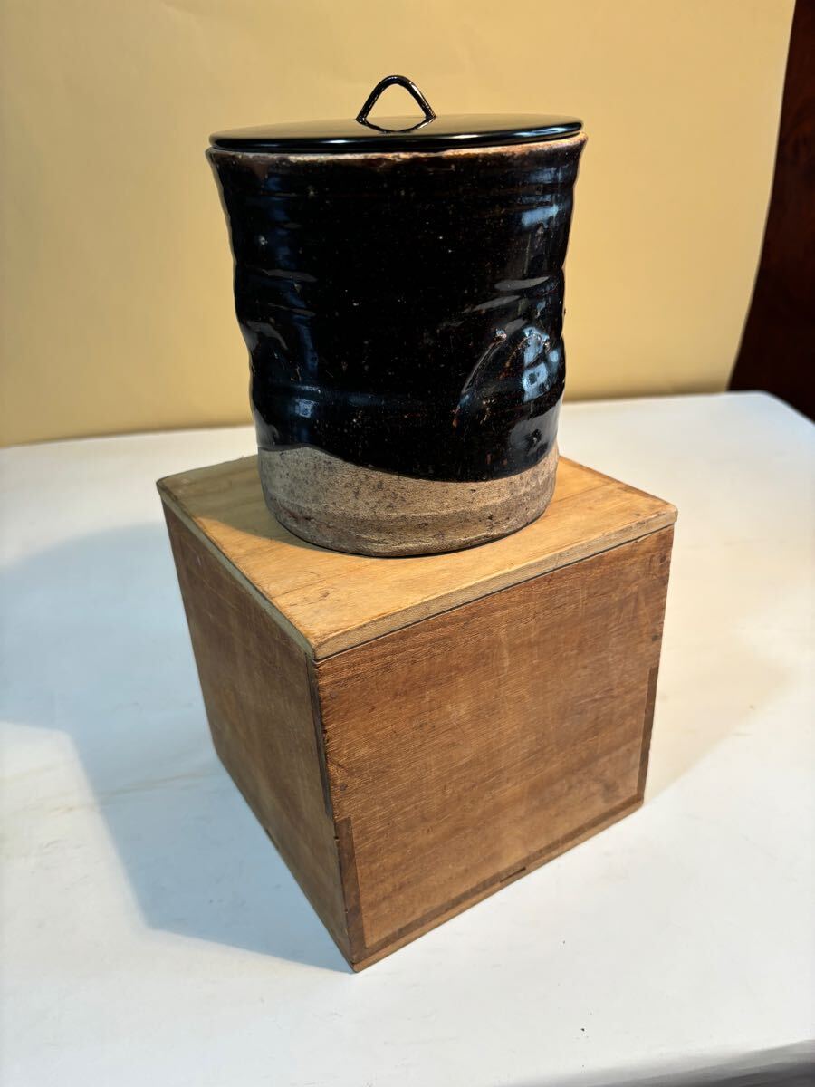 910 唐津焼　水指　水器　茶道具　 一重口水指　美品 とも箱_画像8