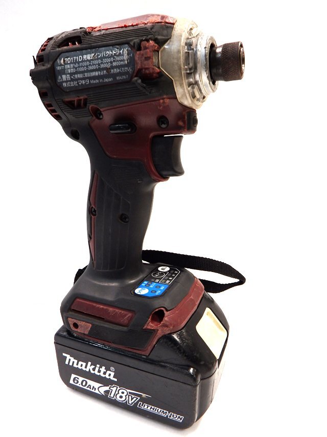 【動作品】makita マキタ 充電式インパクトドライバ TD171D 本体 18V/6.0Ah 純正バッテリー 1個付