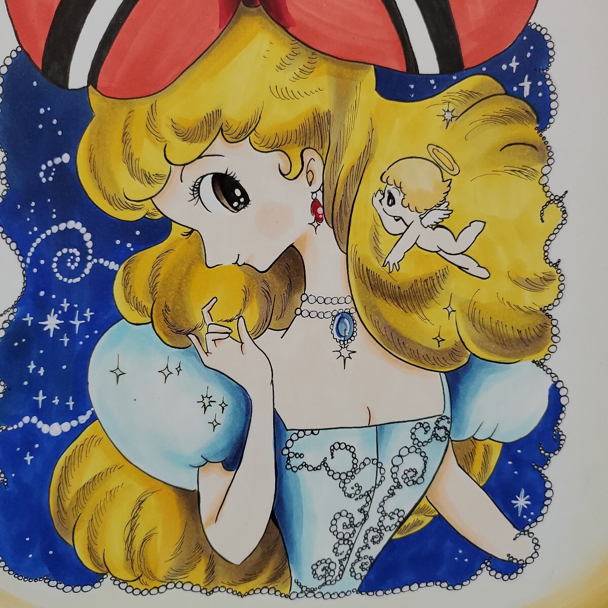 手塚治虫 2人のサファイア姫 色紙サイズ インク 手書き うすい紙 手塚治虫 2人のサファイア姫 色紙サイズ インク 手書き うすい紙