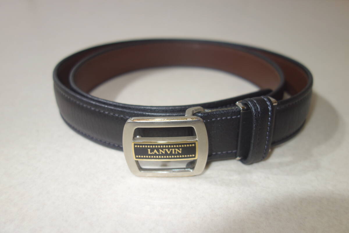 美品 ランバン LANVIN レザー 黒 ベルト
