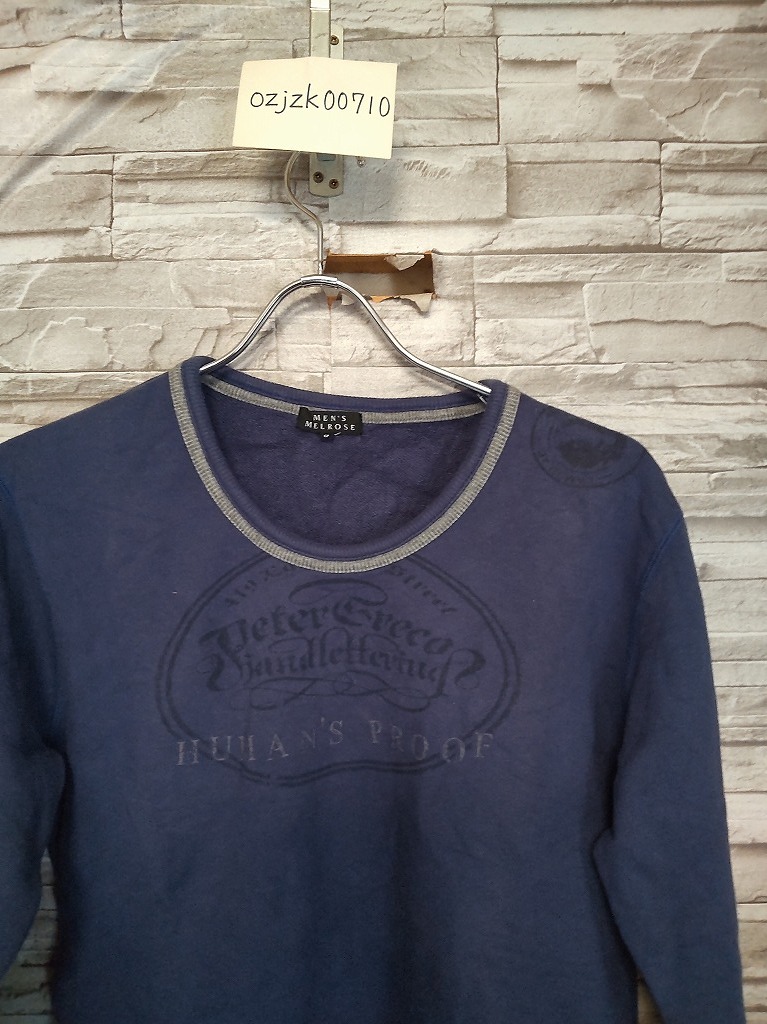 men's H826 MEN'S MELROSE メンズメルローズ プリント スウェット トレーナー 3 ネイビー 紺