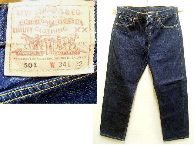 ◇即決[W34L32]濃紺 ビンテージ Levi´s 501 2001年2月製 00年代 00´s USA製 トップボタン553 アメリカ デニム パンツ■5325