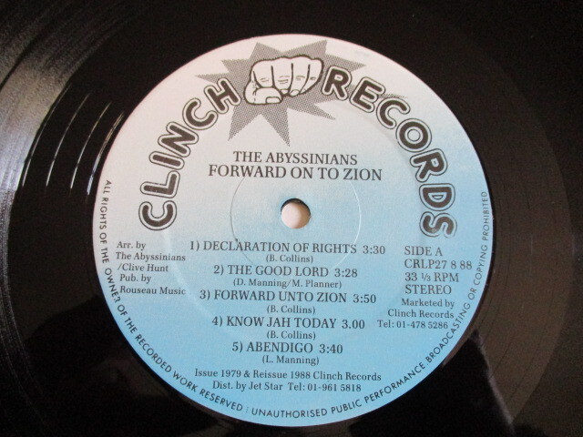 ABYSSINIANS LP!FORWARD ON TO ZION, 80s UK RE-LP, SATTA! прекрасный товар 