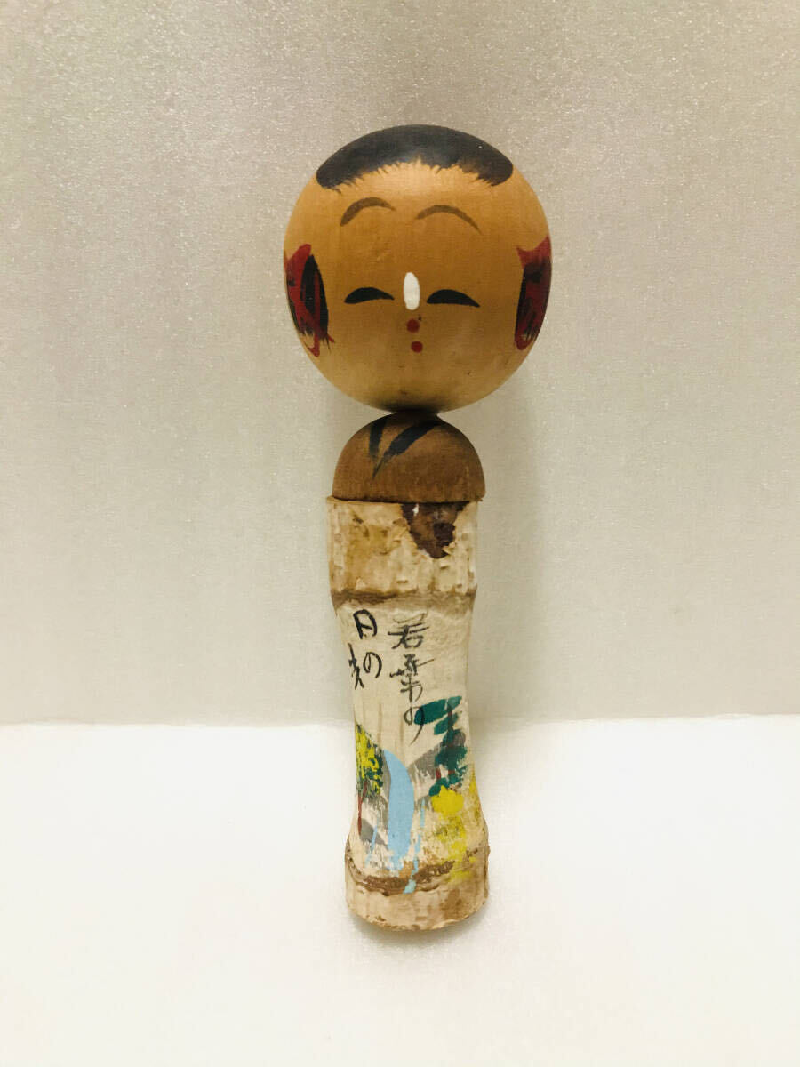 ☆美品☆伝統工芸品 こけし☆絵付け「日光 華厳の滝」☆昭和 レトロ 郷土玩具 民芸品 縁起