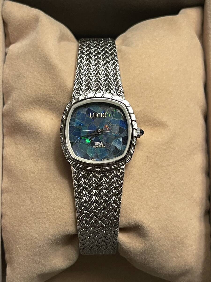 12 LUCIO ルシオ L-110 モザイクオパール文字盤 シルバー OPAL JEWELRY レディース クォーツ QUARTZ QZ 腕時計 稼働品