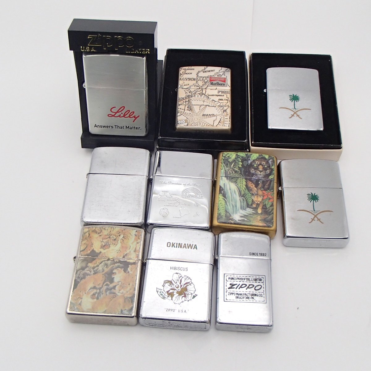 ★ZIPPO ジッポ まとめ / ライター 喫煙グッズ 喫煙具 着火未確認 10点 箱★MYK