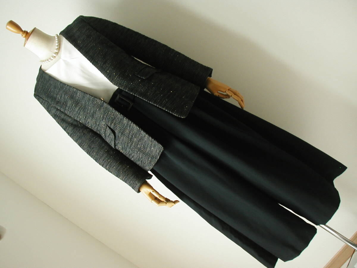 新品a.v.vのジャケットとchocol raffine robe ショコラフィネローブのパンツ セットアップ★入學(xué)式/卒業(yè)式/ツイード/ネイビー濃紺/スーツ