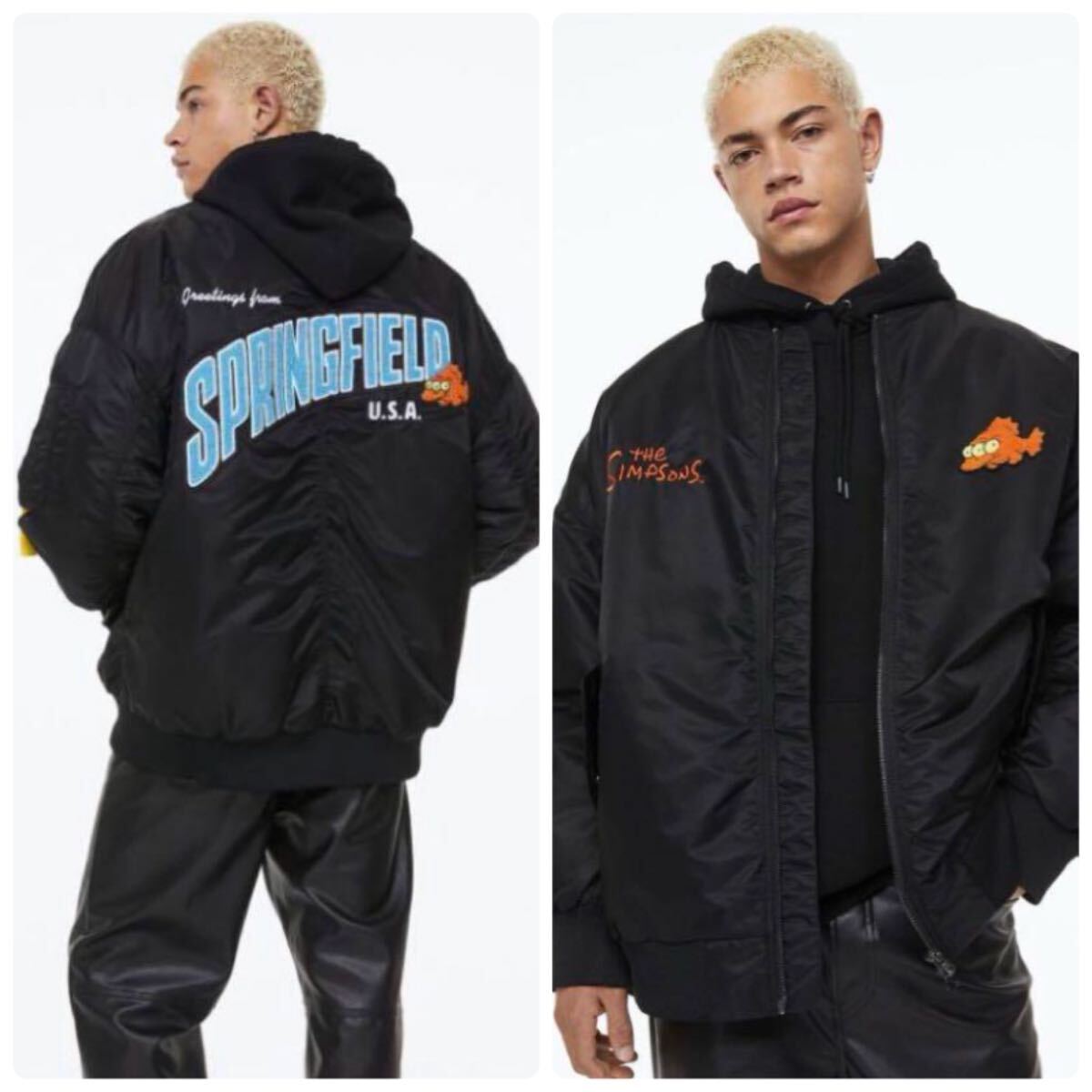 H&M】SIMPSONS エイチアンドエム シンプソンズ ma-1 フライト H&M】SIMPSONS エイチアンドエム シンプソンズ ma-1 フライト