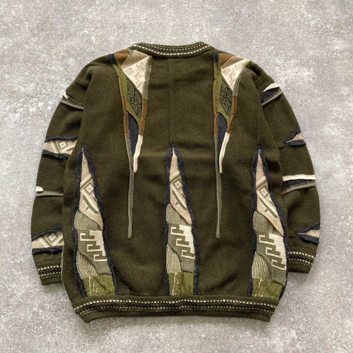 90s Carlo Colucci 3Dニット セーター ショールカラー - トップス 90s Carlo Colucci 3Dニット セーター ショールカラー - トップス