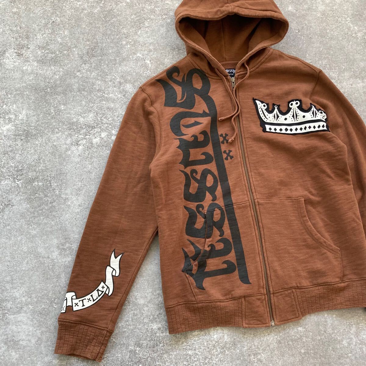 stussy】ステューシー 希少デザイン ジップパーカー スウェット stussy】ステューシー 希少デザイン ジップパーカー スウェット