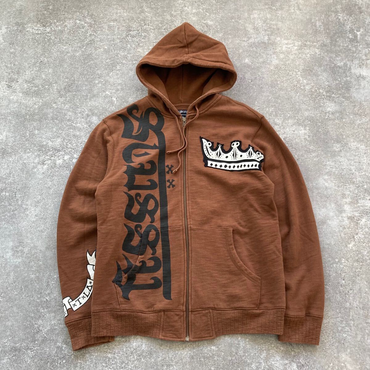 stussy】ステューシー 希少デザイン ジップパーカー スウェット stussy】ステューシー 希少デザイン ジップパーカー スウェット