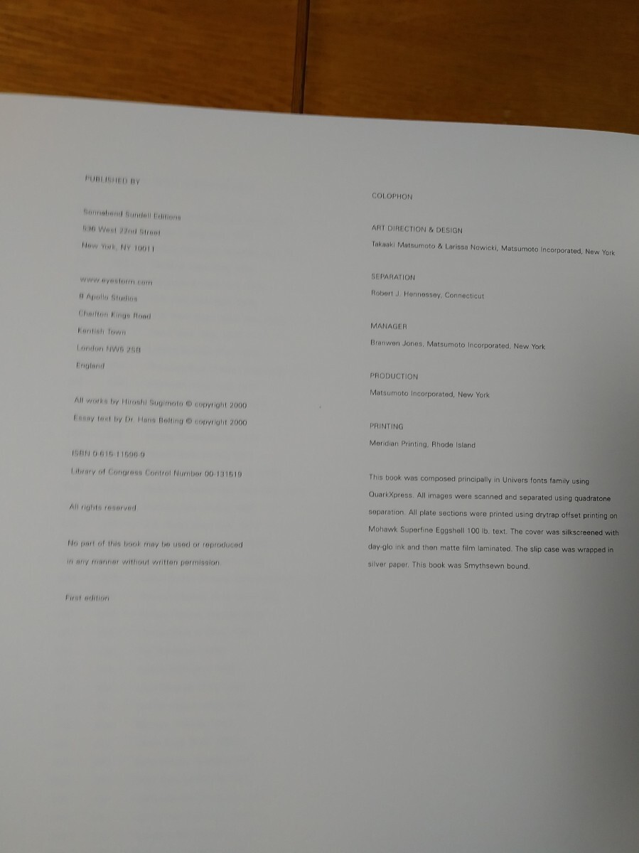 HIROSHI SUGIMOTO THEATERS Sonnabend Sundell Editions 2000年 HIROSHI SUGIMOTO THEATERS Sonnabend Sundell Editions 2000年