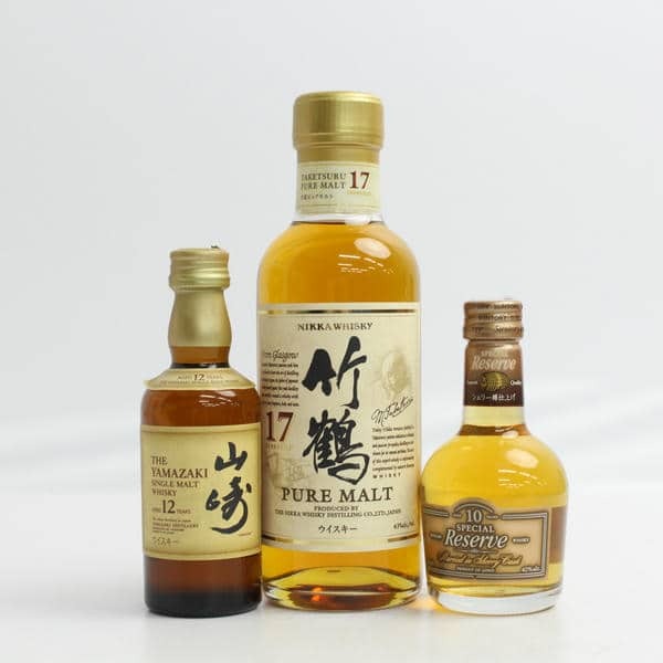 【3本セット】ウイスキー各種（サントリー 山崎 12年 ミニチュアボトル 43％ 50ml 等）S24J290006