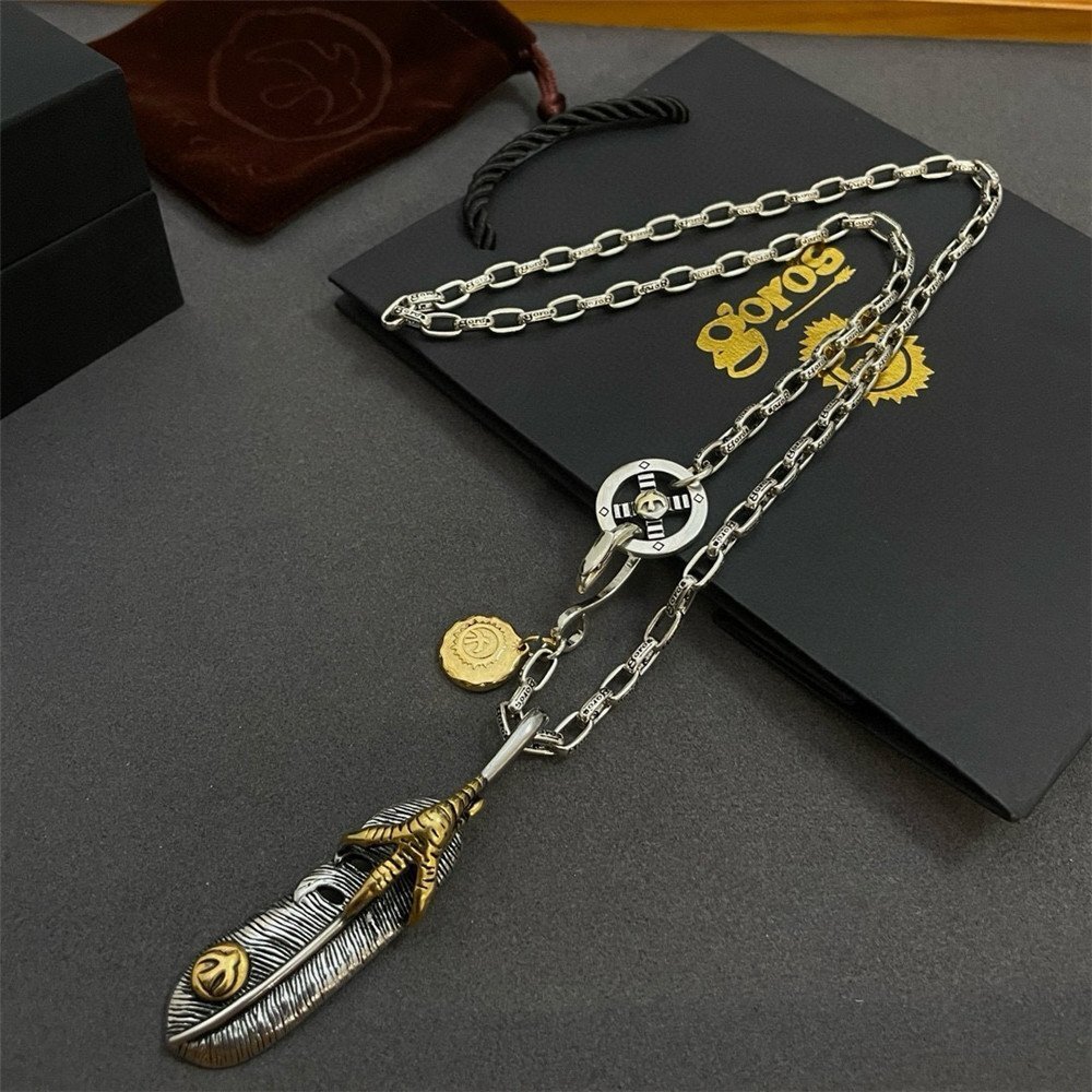 Goro's ゴローズ 金爪メタル付 特大フェザー 右向き 金メタル