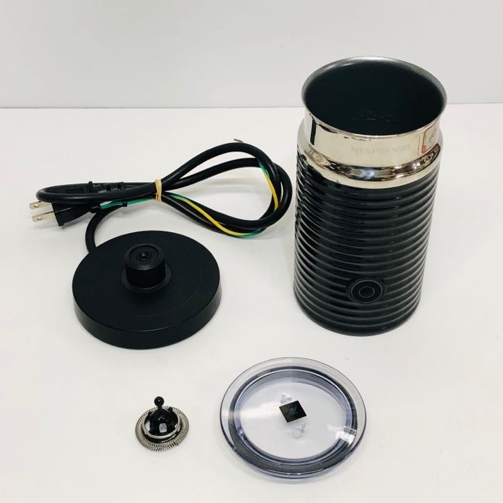 ●動作品 ネスプレッソ 3594 ミルク加熱泡立て器 NESPRESSO ブラック エアロチーノ3 ミルクフォーム コーヒーメーカー S3643