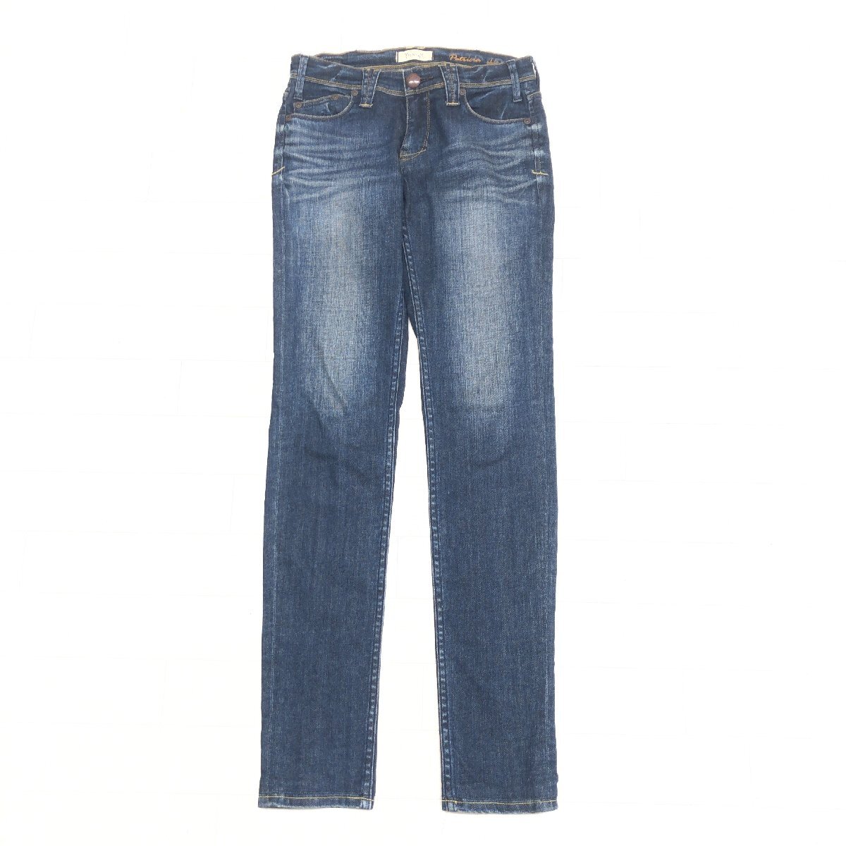 YANUK ヤヌーク Patricia skinny USED加工 ストレッチ スキニー デニム パンツ 26 w68 濃紺 インディゴ 日本制 ジーンズ レディース