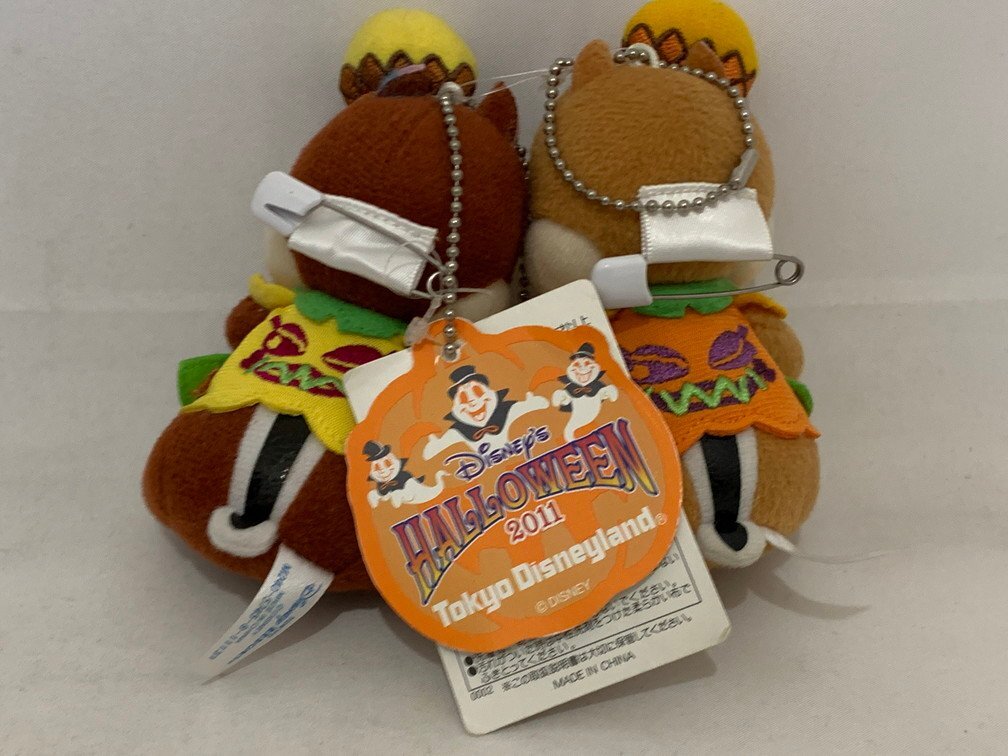 Disney Disney [ с биркой прекрасный товар ] Disney Land Halloween 2011 chip . Dale мягкая игрушка ремешок комплект не использовался с биркой товар 