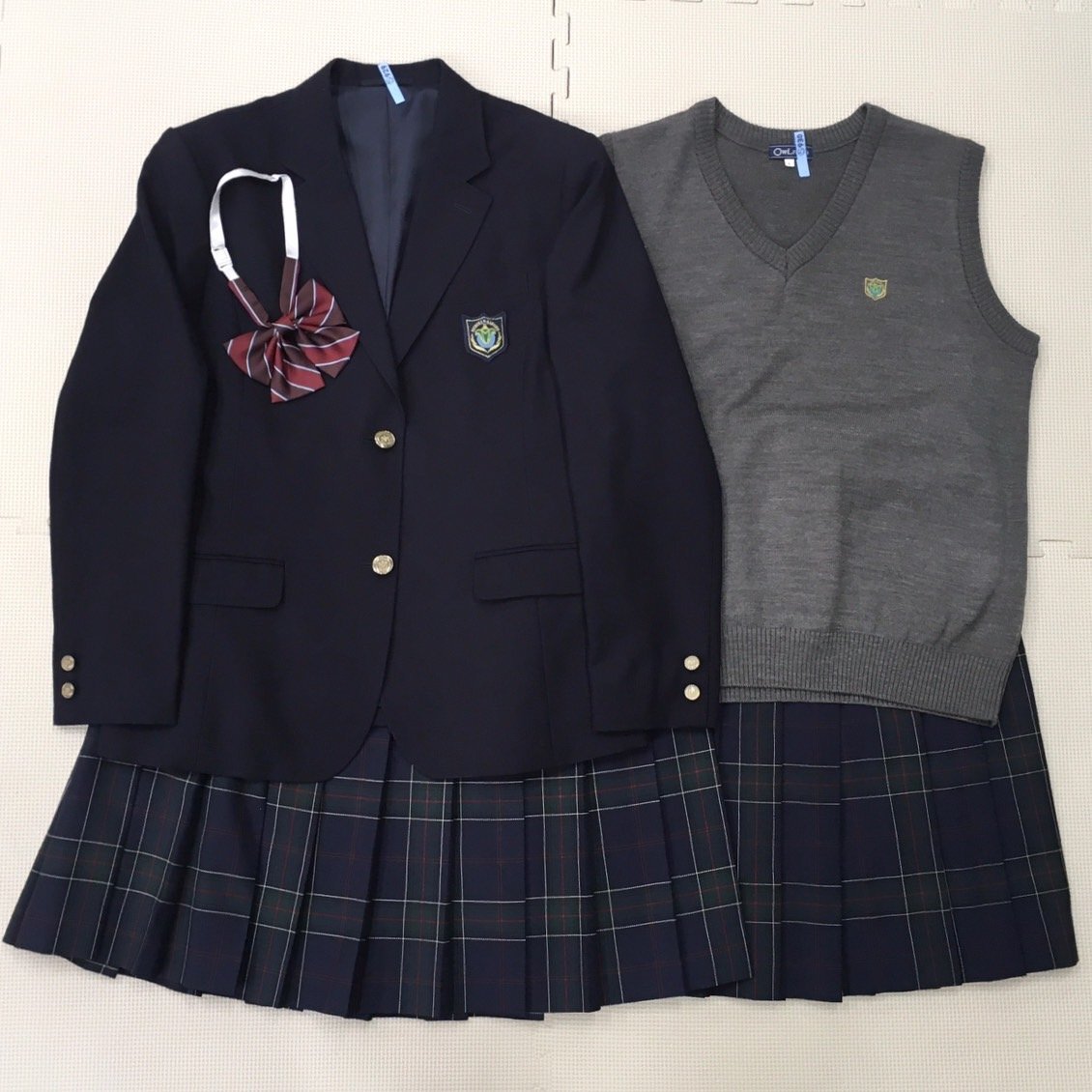 O110/T829(中古)栃木県 日々輝学園高校 女子制服4点 /L/165A/W64/