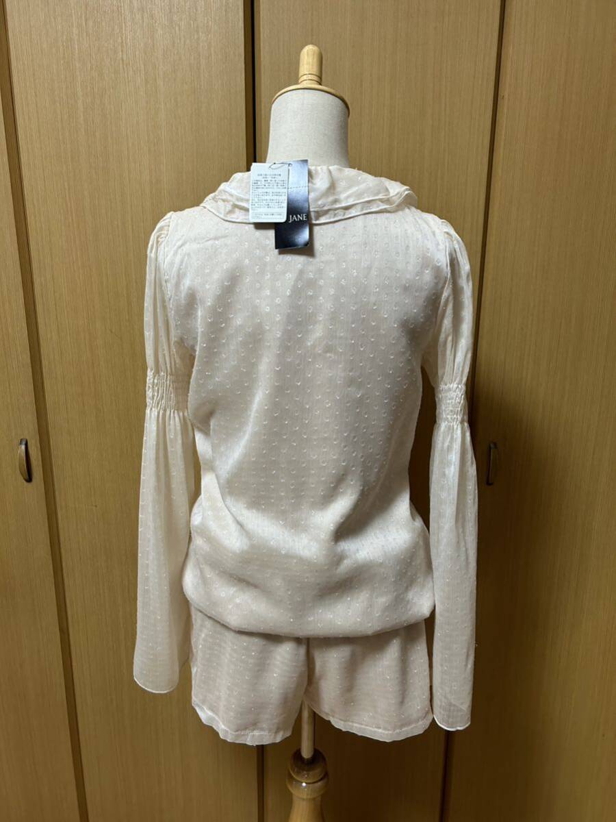 新品 タグ付き MEJANE オールインワン ドットシースルー フリル コンビネゾン ベージュ ミージェーン 双子コーデ_画像3