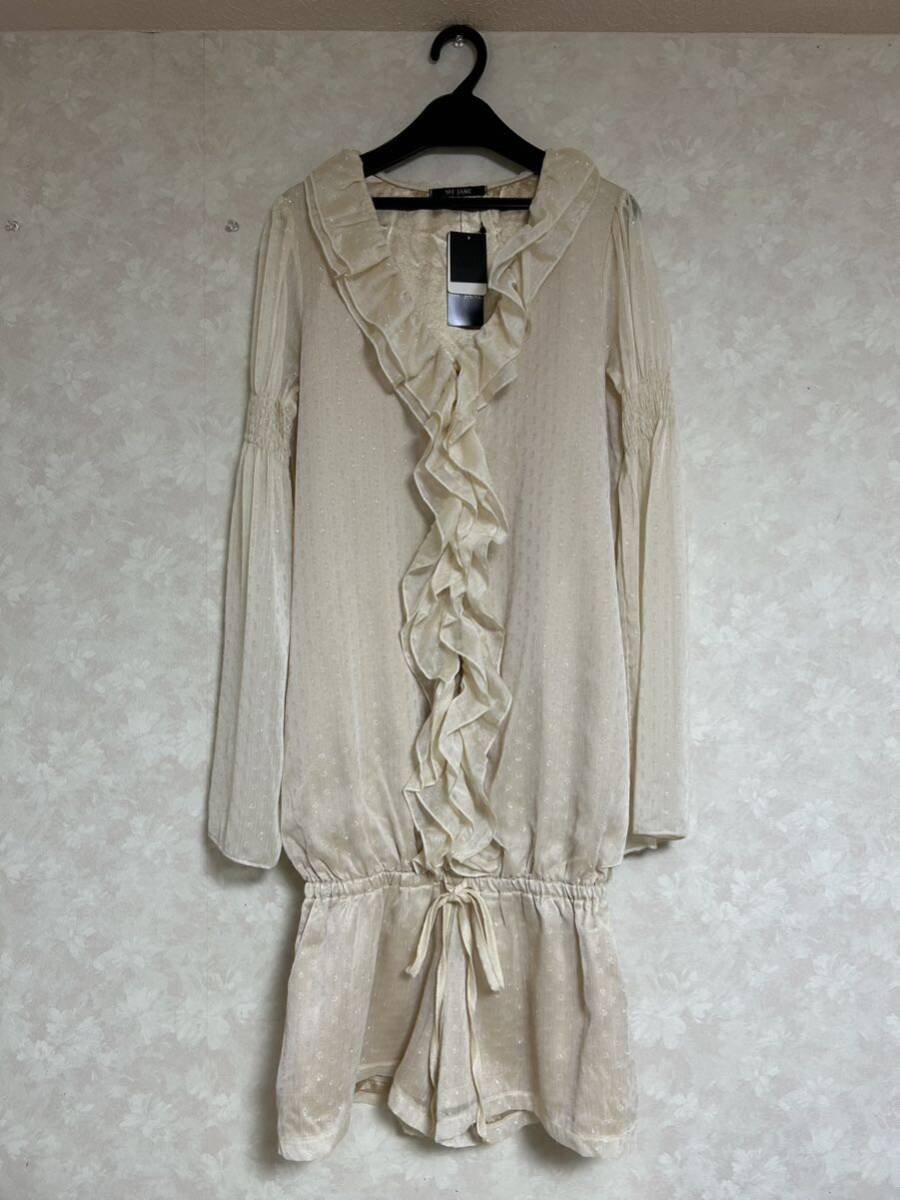 新品 タグ付き MEJANE オールインワン ドットシースルー フリル コンビネゾン ベージュ ミージェーン 双子コーデ_画像5