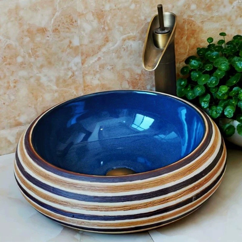 極美品☆ 高級洗面台 洗面ボウルセット 洗面ボール 陶器 手水鉢