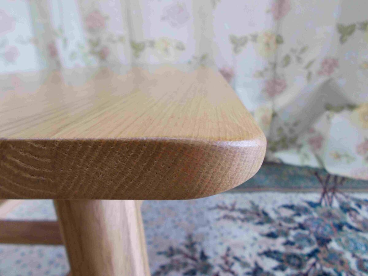 センターテーブル　オーク材無垢　100×45cm　棚付　天板、脚、棚まですべてオーク材無垢使用　リビングテーブル カフェテーブル