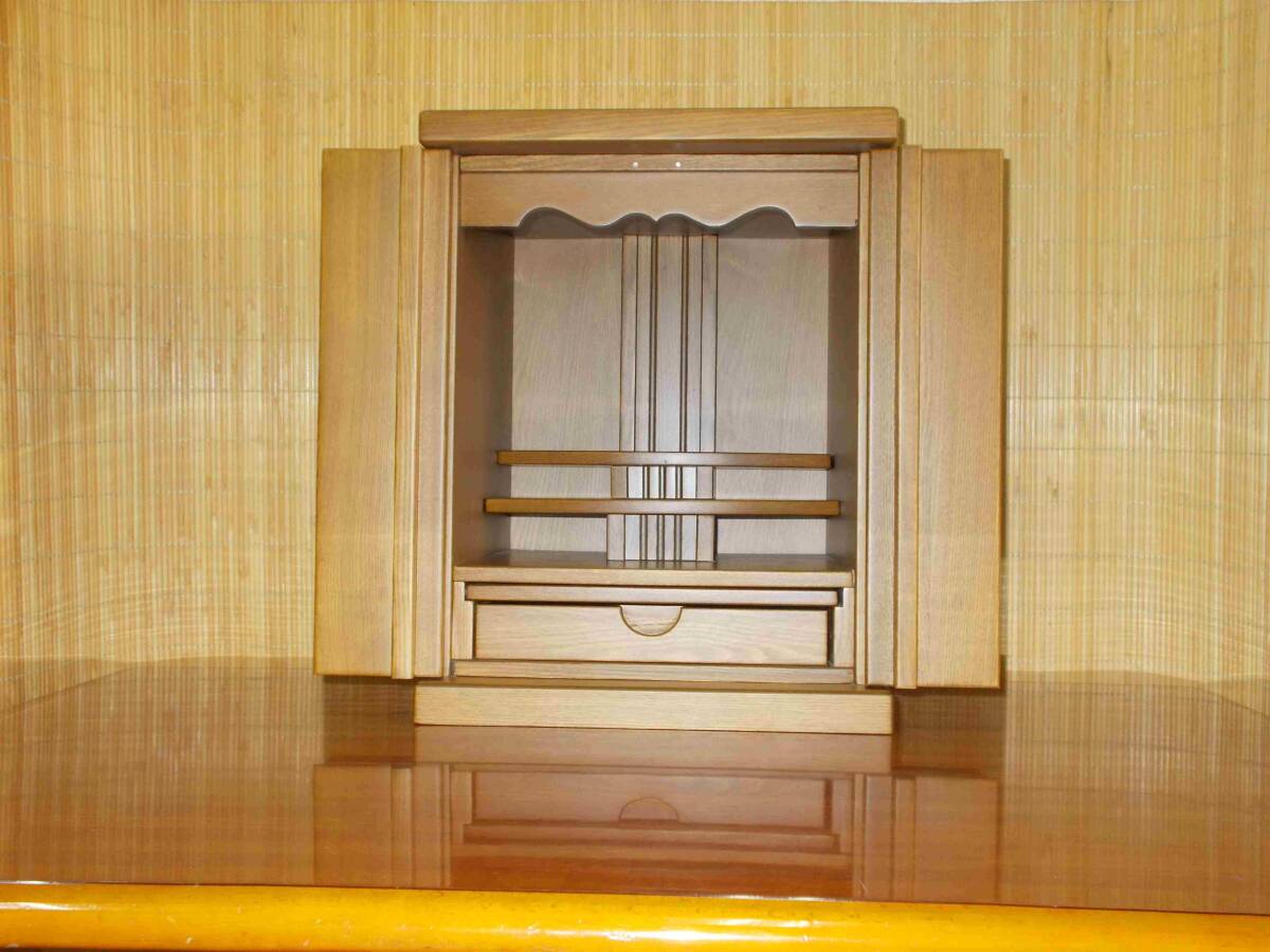 上置仏壇 仏壇 タモ材無垢を扉と引出前板に使用 巾35×高さ46cm 上置仏壇 仏壇 タモ材無垢を扉と引出前板に使用 巾35×高さ46cm