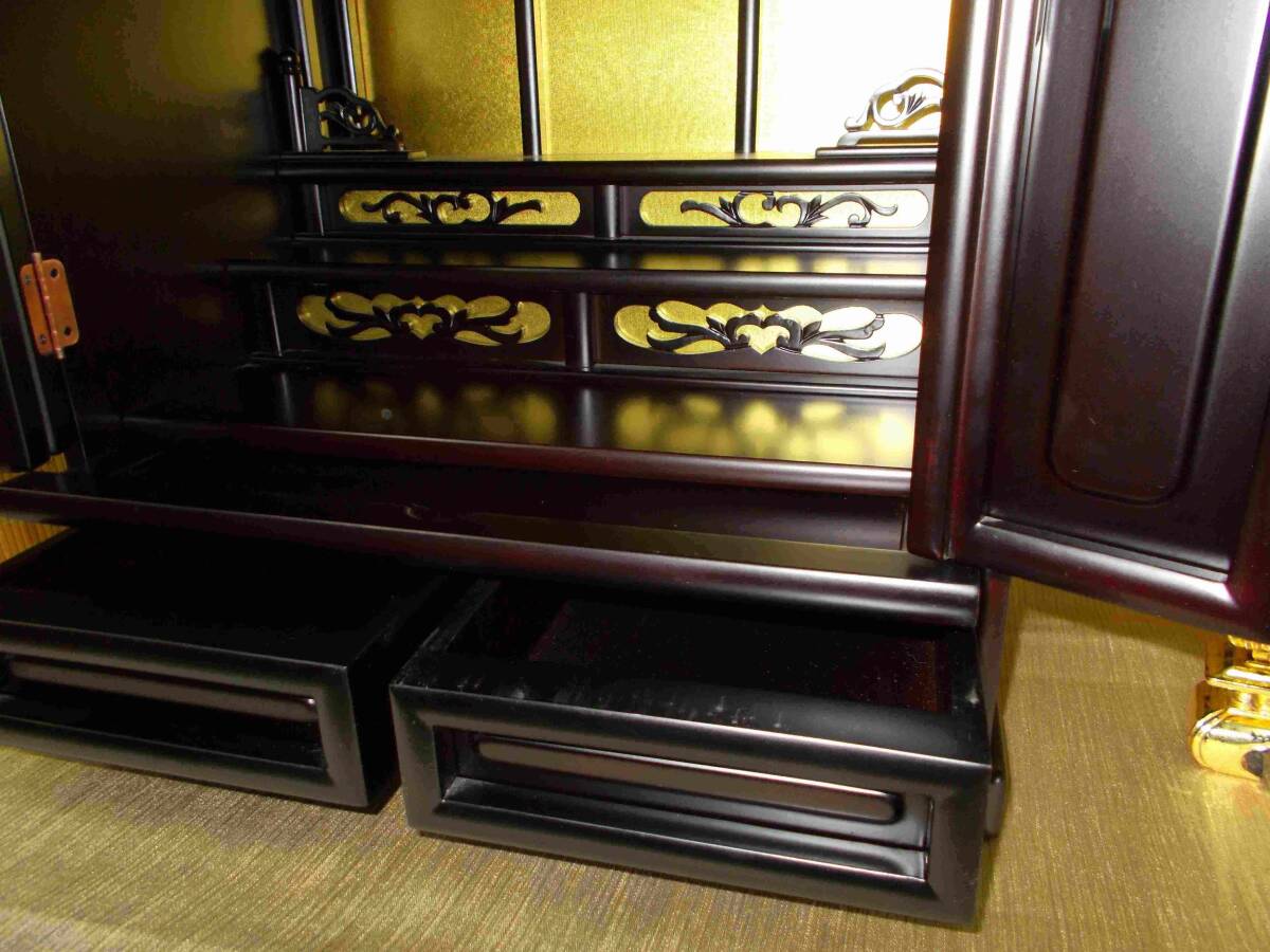 上置仏壇 仏壇 ポプラ材突板仕様 巾44×高さ56cm 強化紙(印刷した 上置仏壇 仏壇 ポプラ材突板仕様 巾44×高さ56cm 強化紙(印刷した