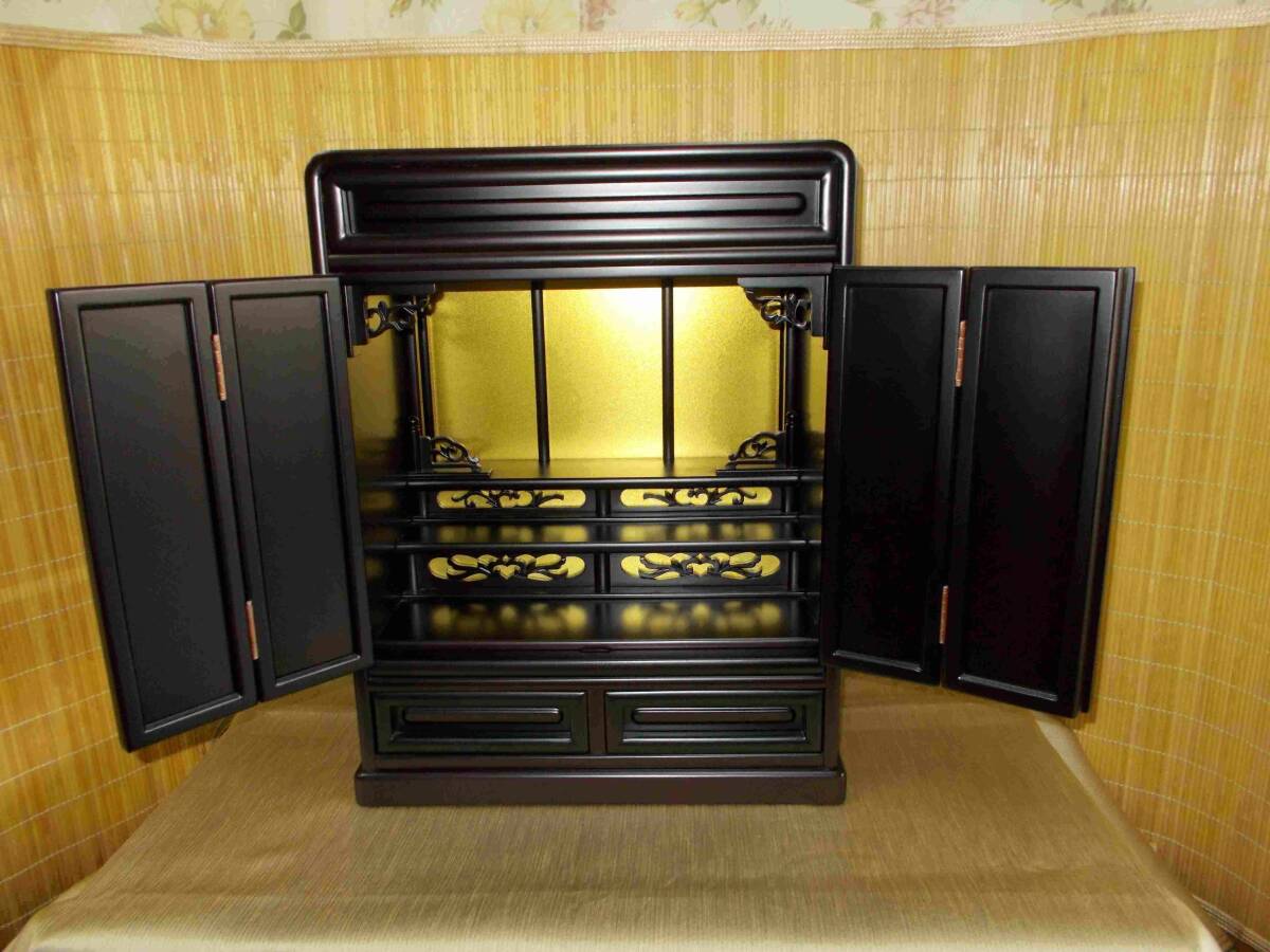 上置仏壇 仏壇 ポプラ材突板仕様 巾44×高さ56cm 強化紙(印刷した 上置仏壇 仏壇 ポプラ材突板仕様 巾44×高さ56cm 強化紙(印刷した