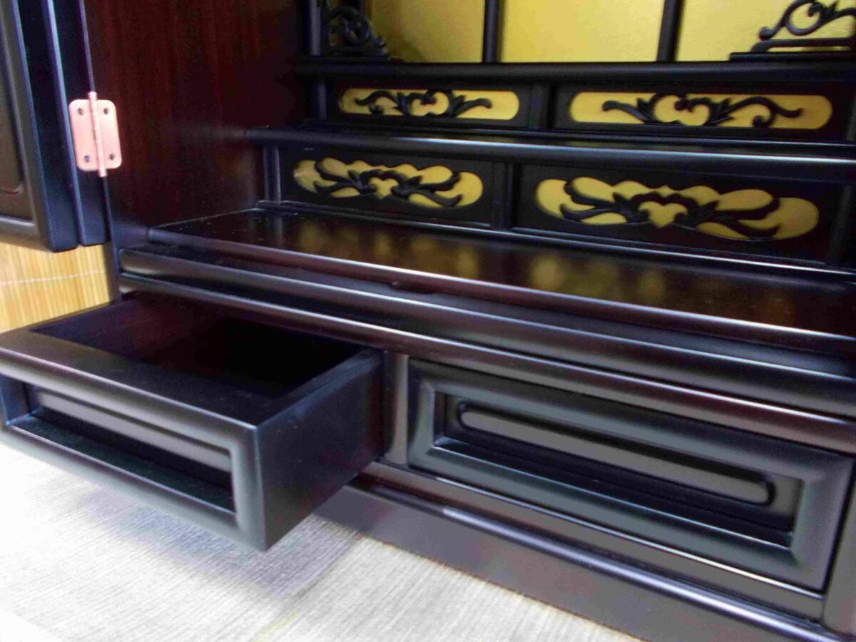 上置仏壇 仏壇 ポプラ材突板仕様 巾44×高さ56cm 強化紙(印刷した 上置仏壇 仏壇 ポプラ材突板仕様 巾44×高さ56cm 強化紙(印刷した