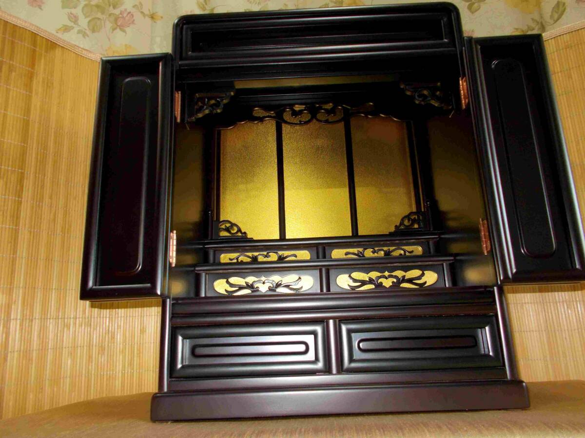 上置仏壇 仏壇 ポプラ材突板仕様 巾44×高さ56cm 強化紙(印刷した 上置仏壇 仏壇 ポプラ材突板仕様 巾44×高さ56cm 強化紙(印刷した