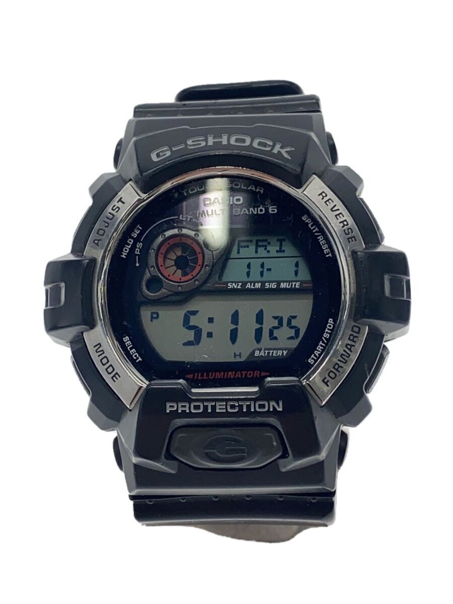 CASIO◆ソーラー腕時計・G-SHOCK/デジタル/BLK/BLK/SS