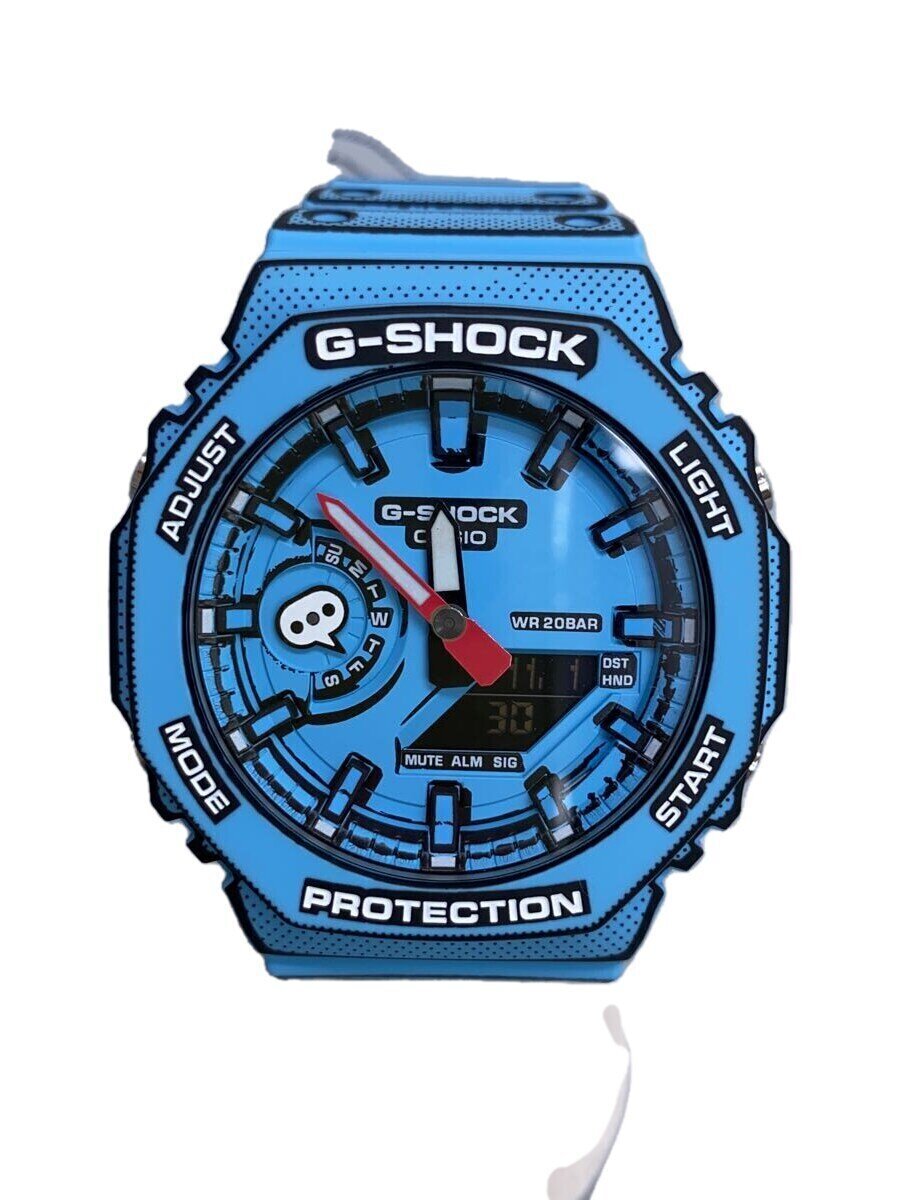 輝く高品質な CASIO◇クォーツ腕時計_G-SHOCK/デジアナ/ラバー/BLU/BLU/SS その他