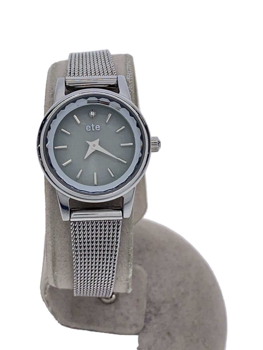 ete◆ソーラー腕時(shí)計(jì)/アナログ/ステンレス/グレー/シルバー