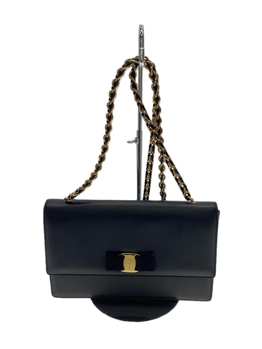Salvatore Ferragamo ショルダーバッグ 黒 4502625A0011 Salvatore Ferragamo Shoulder bag/leather/BLK/solid color