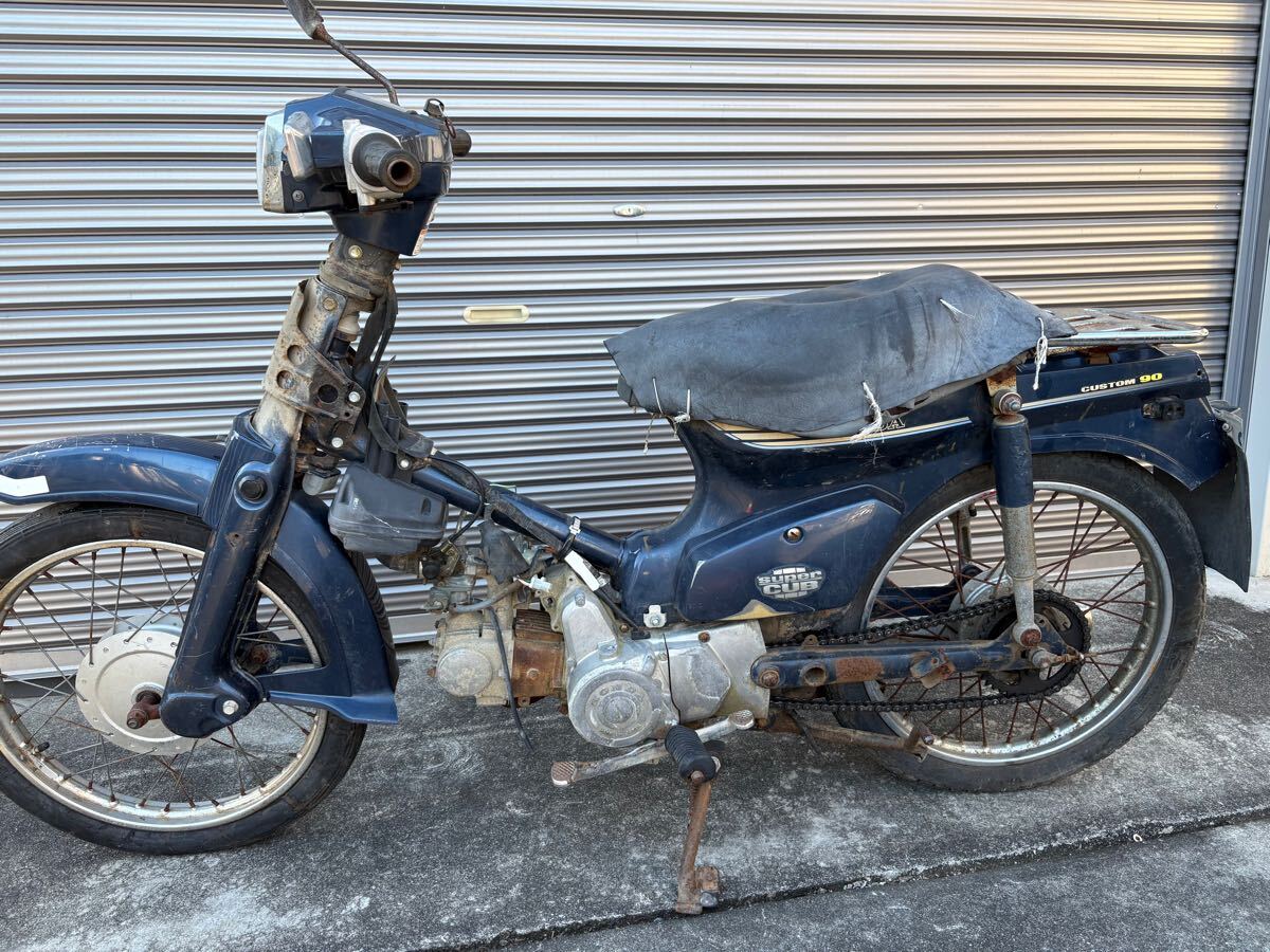 ホンダ スーパーカブ90カスタム　部品取り、レストア用にてエンジン不動です。群馬発　デカドラム　ホンダ純正　スーパーカブ70.90HA02